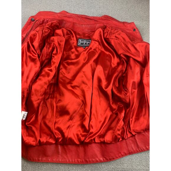 Vintage Gino Di Giorgio Women Medium Red Leather Jacket - Picture 9 of 9